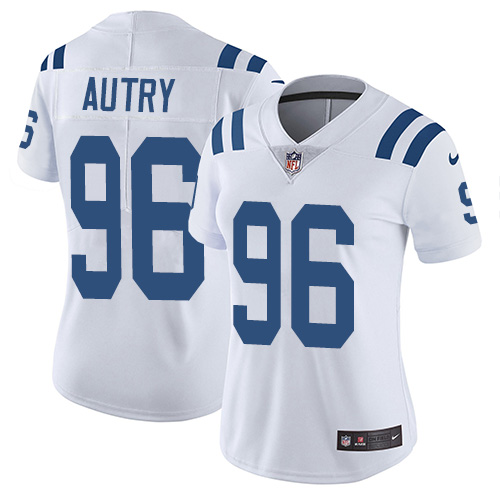 Indianapolis Colts #96 Limited Denico Autry White Nike NFL Road Women Vapor Untouchable jerseys